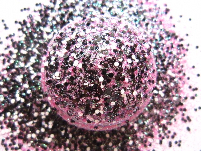 G453 Süssigkeit Rosa Farbe 3D Acryl Nägel Zehen Tipps funkeln Runde Punkte Paillette bilden Glänzend