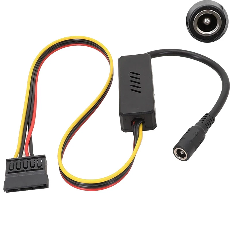 Adaptador DC 5525 a Sata Molex Cable de disco duro enchufe a 2 3 4 IDE 1x2x3x4xSATA Cable línea 12V a conector de conexión grande de 4 pines: Naranja