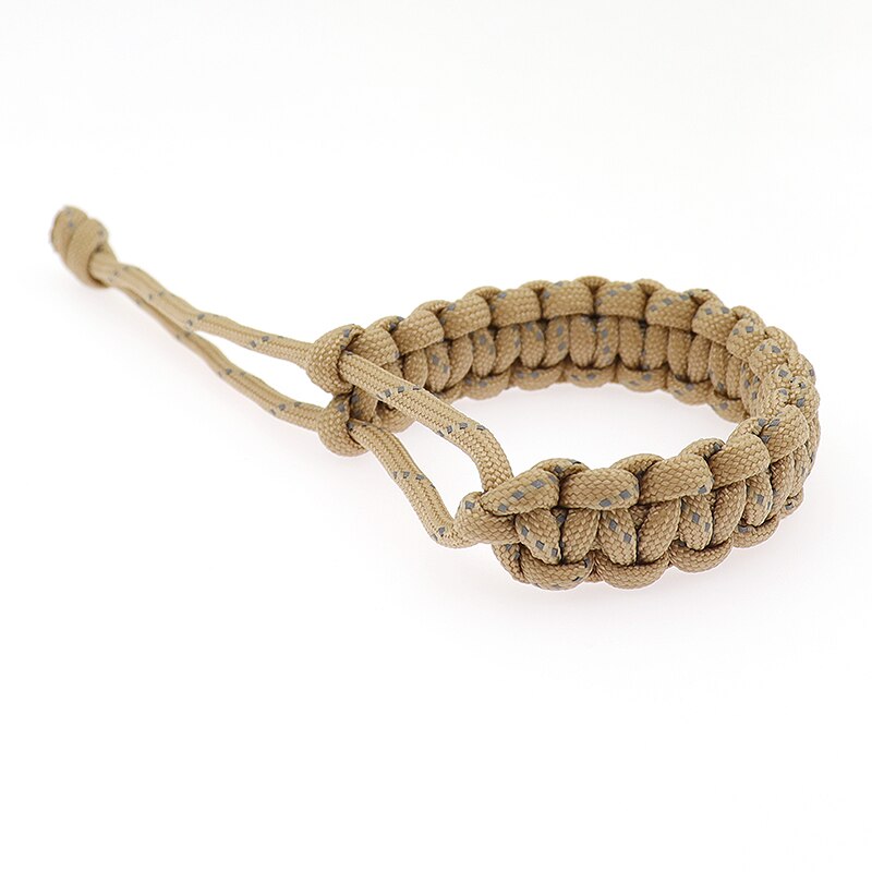 Adjustable Reflective Paracord Bracelet Handmade Braided Survival Bracelet: Khaki