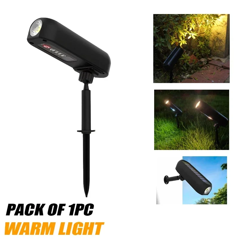 Outdoor Solar Spotlights IP65 Waterproof Adjustable Solar Landscape Spotlights 2 Modes Solar Uplights for Trees Garden Pathway: Blue