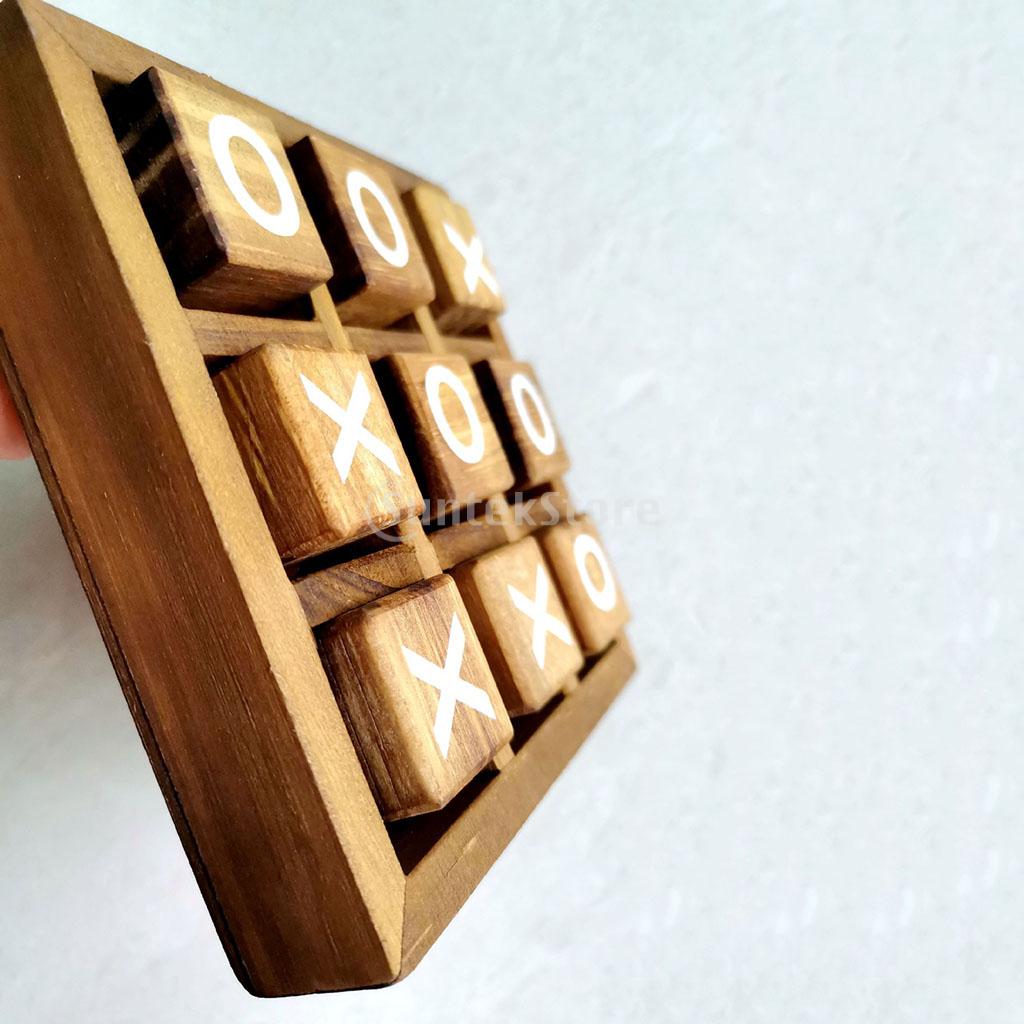 Tic Tac – Table basse en bois pour jouer aux échecs en famille, jeux interactifs Parent-enfant amusants pour le salon, décor de Table rustique