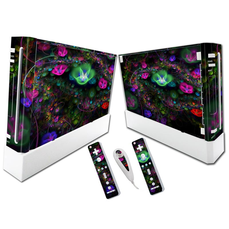 For W ii Console Cover with Remotes Controller Skins For Nintend w ii skin sticker for w ii skin-: TN-WII-0318