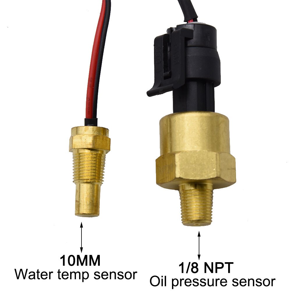 HD 3 In 1 LCD Digital Car truck water temp gauge Voltmeter Oil pressure Meter Thermometer Sensor 10mm Auto Boat temperature moto