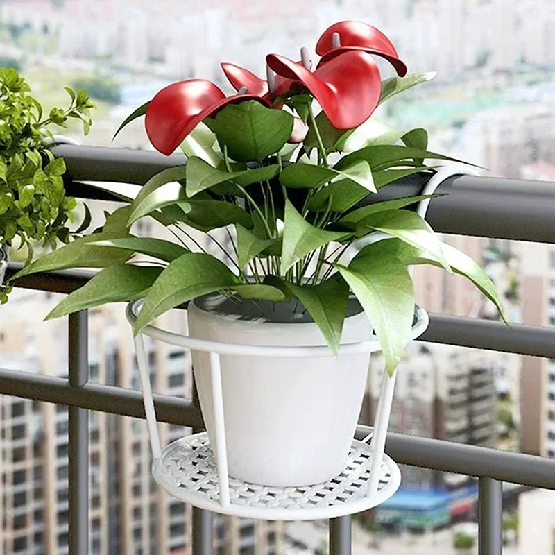 IJzeren kunst hangende manden bloempot balkon hangende plant ronde rekken reling hek buiten raam bonsai standaard decoratie