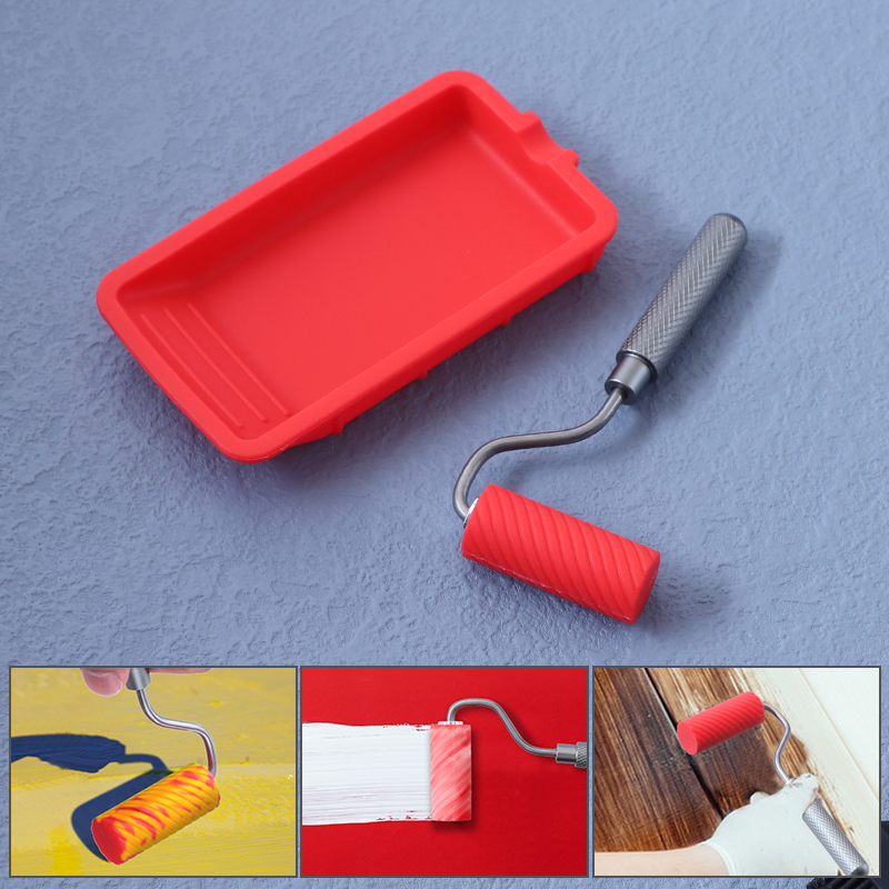 Rouleau à colle en silicone avec escalier poignée en aluminium artisanat d'art travail de calcul projets collés 1 "-7/8"