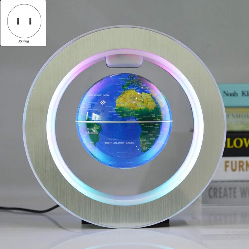 Globo de levitación magnética de 4 pulgadas, marco Circular, Bola de rotación magnético, mapa del mundo de aire para oficina