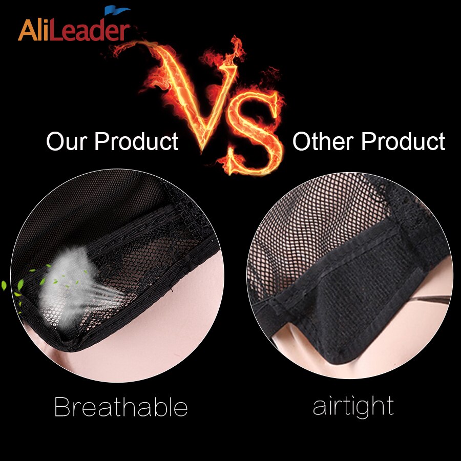 Alileader billig justerbare parykk caps s/m /l 1 stk base cap svart veving parykk verktøy limfri blonder parykk caps veve cap for å lage en parykk