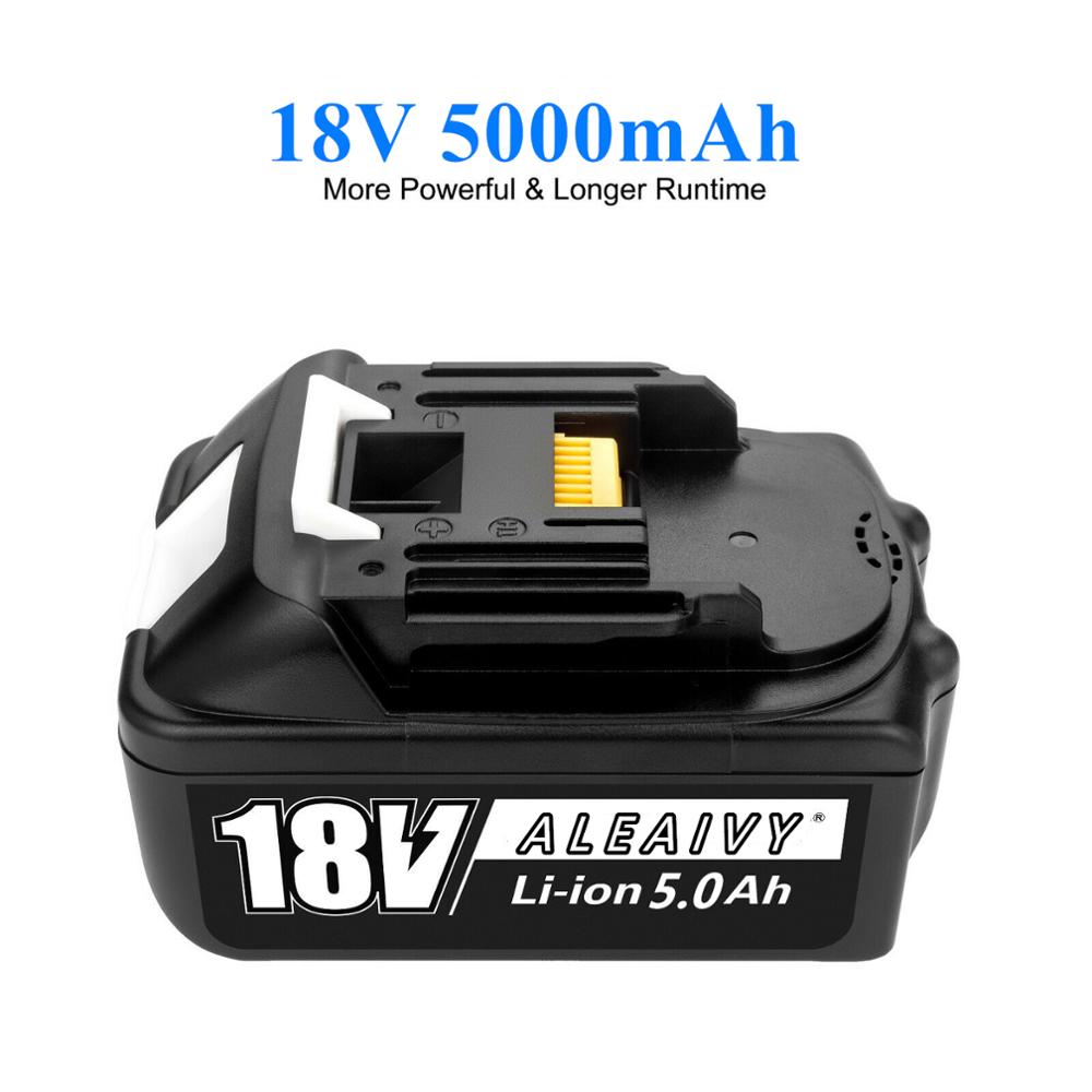 Makita 18V 6.0Ah Rechargeable Li-ion battery For Makita power tool 18 v Batteries BL1840 BL1850 BL1830 BL1860B LXT 400 + Charger: 5.0Ah