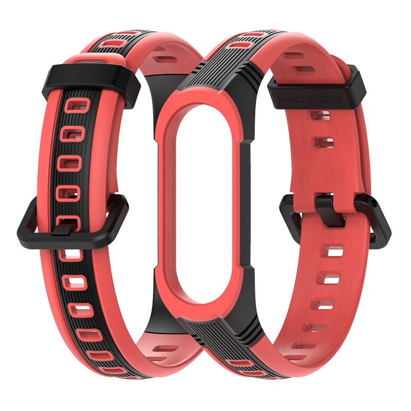 Pulsera para Miband 8 7 6 5 WatchBand para Xiaomi Mi Band 7 5 4 3 pulsera de silicona para Miband 6 7 pulsera NFC Global Band: S / Rojo