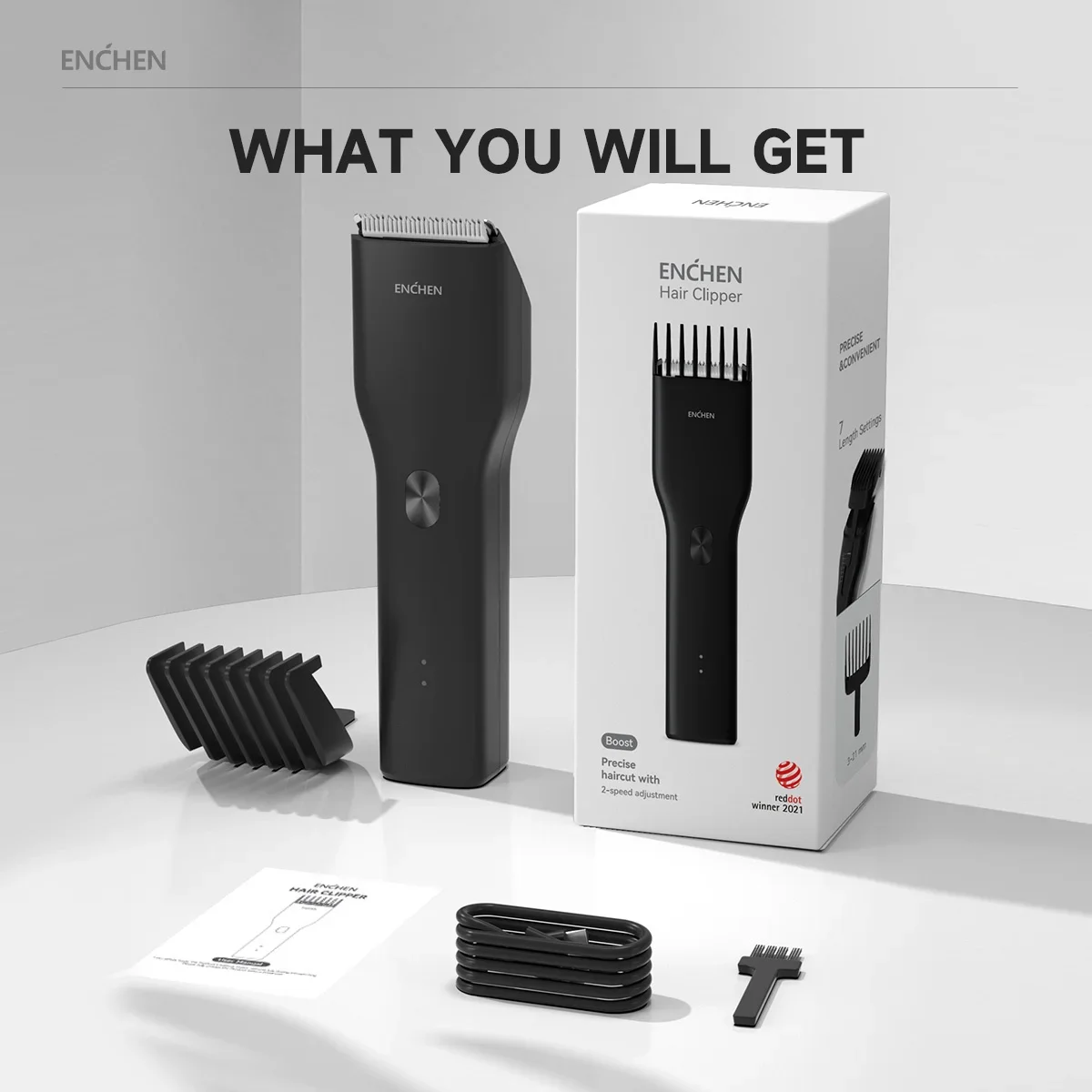ENCHEN Bestseller Haartrimmers Verstelbaar Haartrimmers Oplaadbaar Tondeuses Beste Professionele Haarknipmachine Body Trimmer voor mannen Boost: Oranje