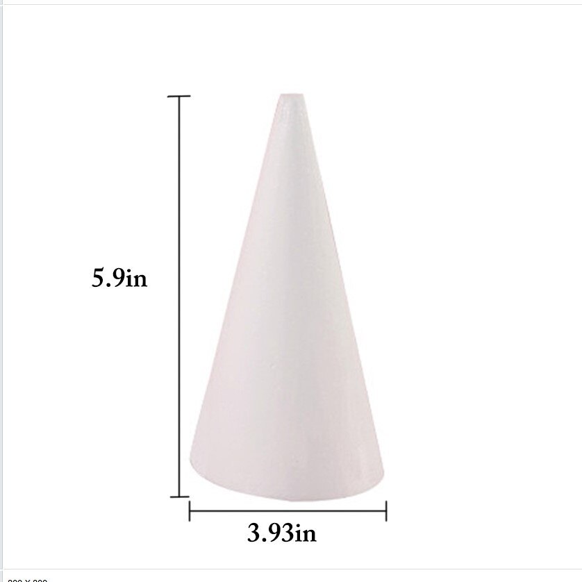 Foam Cone DIY Blank Modelling Styrofoam Christmas Tree Cone Craft Cone For Kids Manual DIY Accessories: 15CM