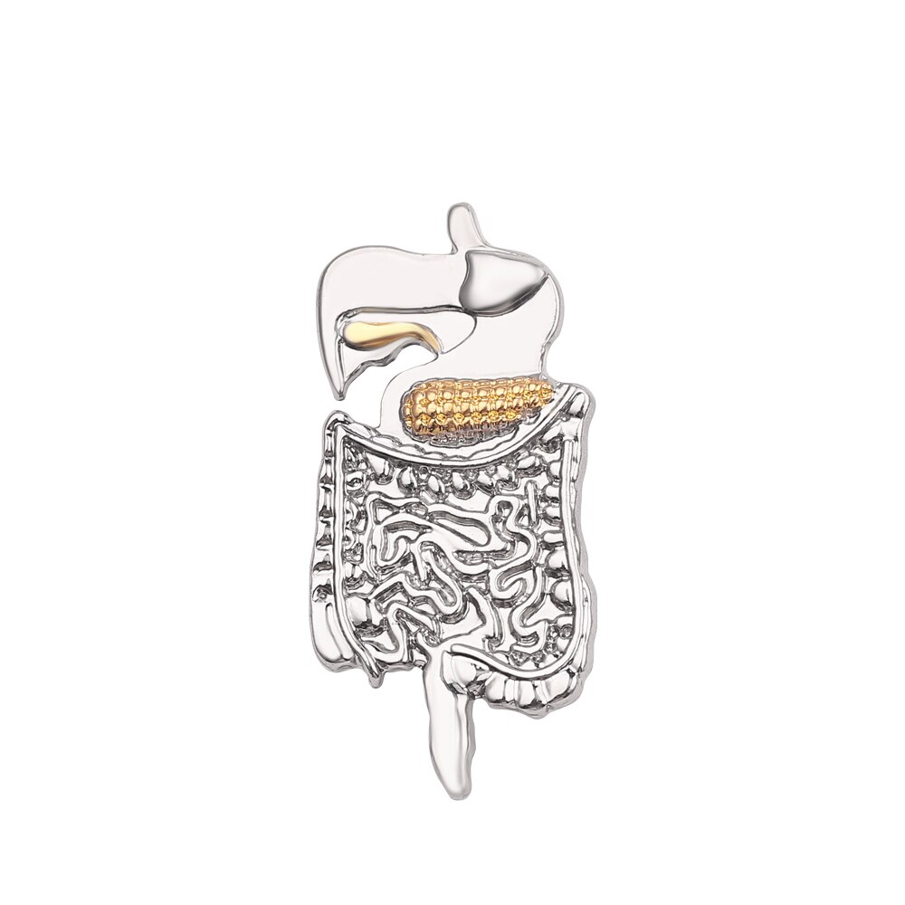 Intestino Risvolto Spille Spille in Metallo punk Dei Monili Delle Donne del Regalo dell'oro Del Nastro Medico Infermiere Dello Smalto Spilla Spilli: argento