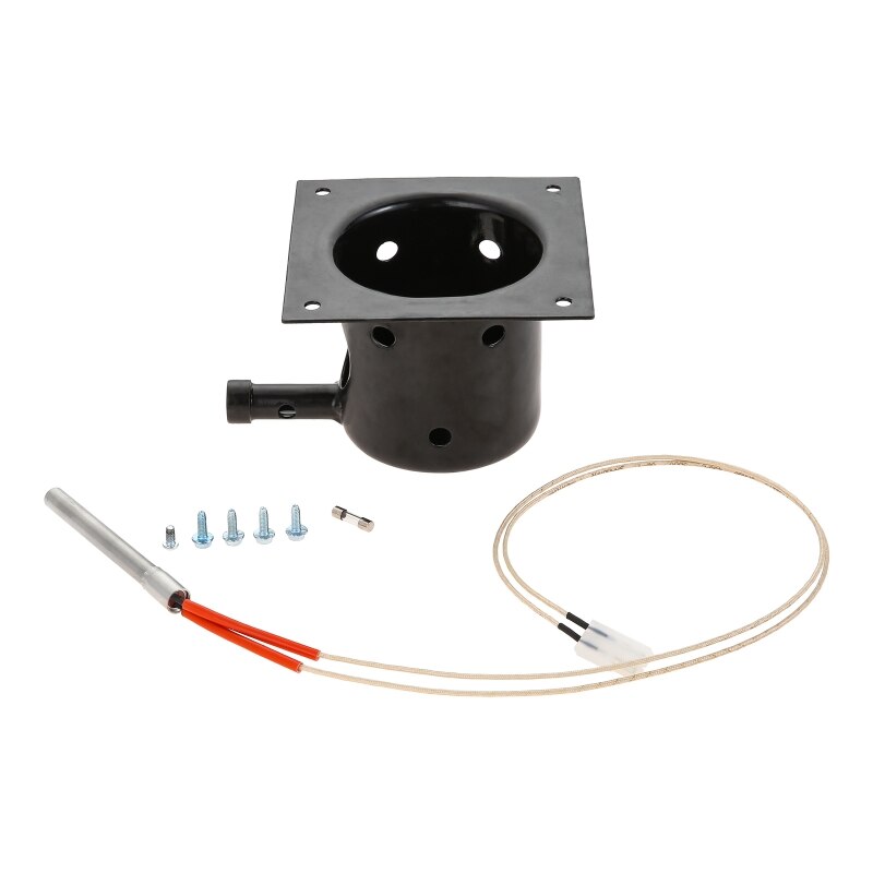 Heavy Duty Steel Porcelain-Enameled Fire Burn Pot and Rod Ignitor Kit fit for Traeger and Pit Boss Pellet Grill +Screws Fuse