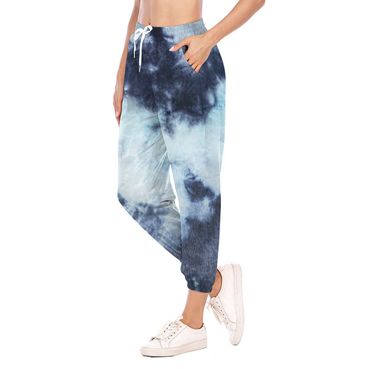 Dames trekkoord tie-dye broek casual joggingbroek sportbroek voor dames dames