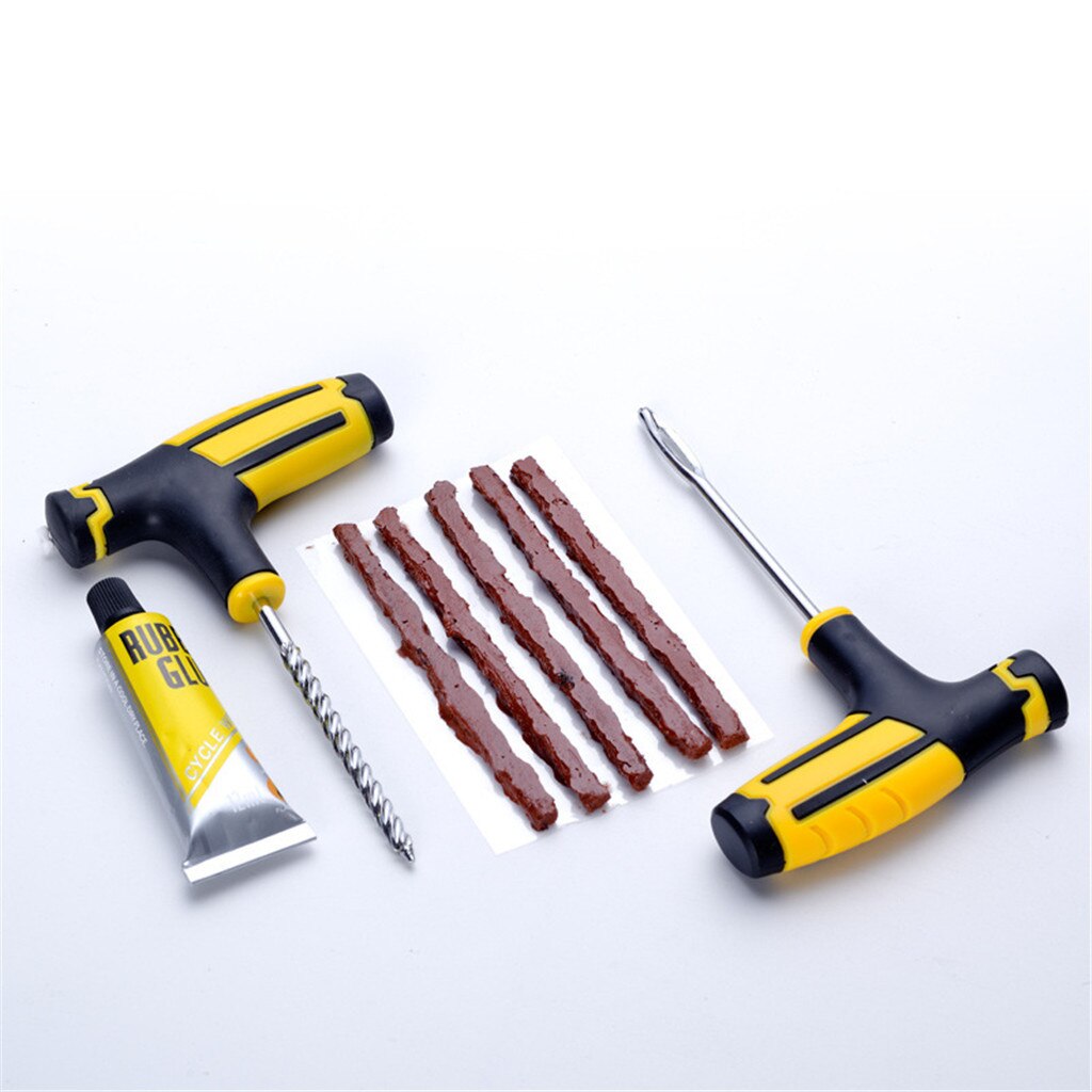 Auto Zwembad Tubeless Banden Tire Bandenreparatieset Plug Repareren Kit Naald Patch Fix Tool