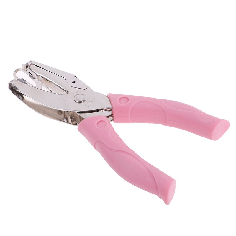 1PC DIY Single Hole Puncher Handle Hole Punch Loose-leaf Pink Paper Cutter School Office Binding Stationery