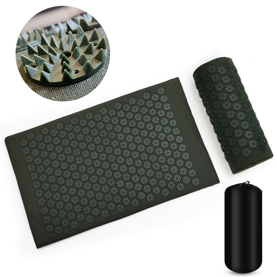 Loogdeel Yoga Massage Mat Acupressure Mat for Back Neck Pain Relief Acupuncture Mat Pillow Kuznetsov applicator Massager Pad