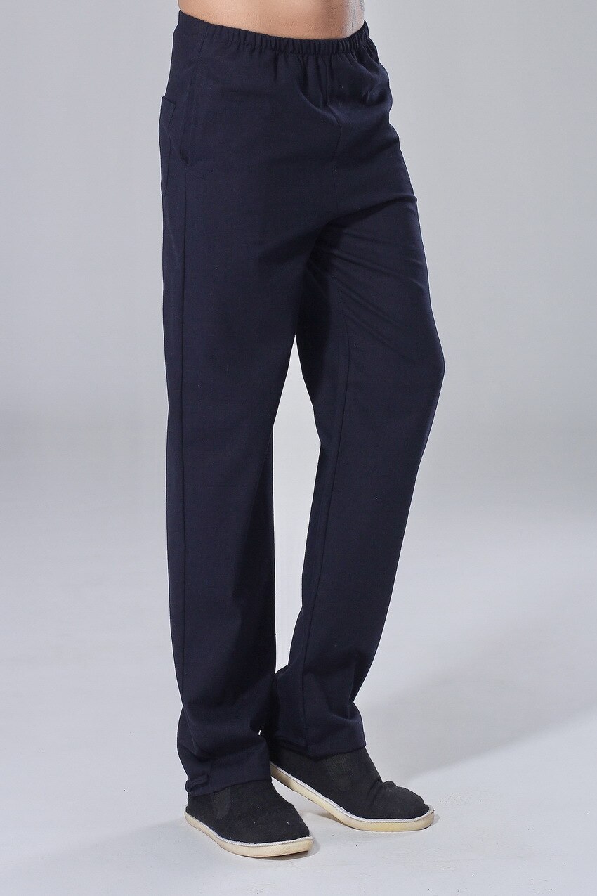Chinese Stijl tai chi Broek KungFu broek kung fu Kostuum taiji broek mannen broek: Dark Blue / Xl