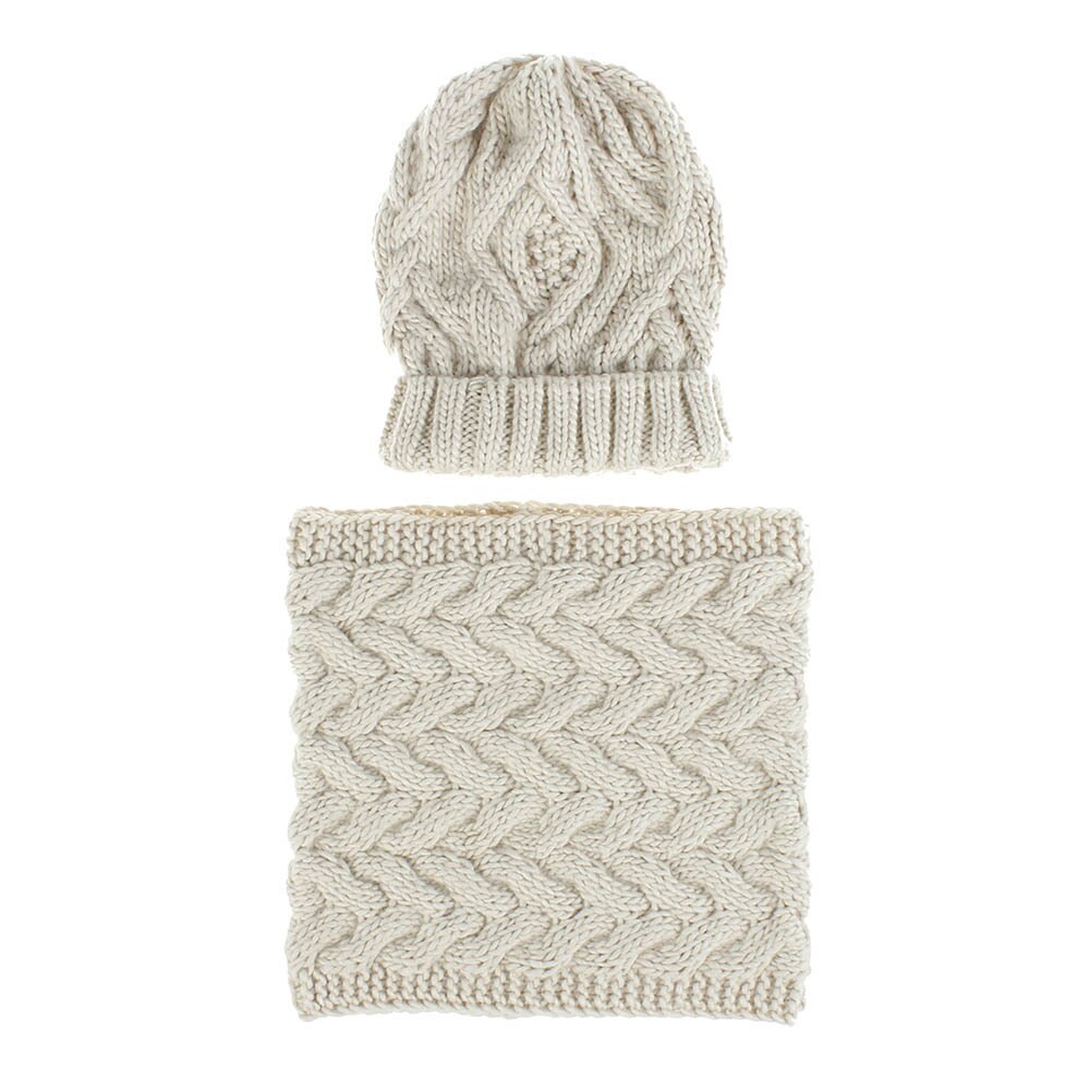 Sombrero y bufanda Multicolor para unisex, sombrero de acrílico sólido para mujer, con bufanda, sombreros de punto cálidos para exteriores, conjunto de bufandas, accesorios de invierno: 6