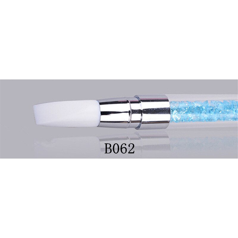 Pincel para pintar Nail Art, 1 unidad, 2 formas, silicona, grabado de huecos herramientas de manicura de decoración de uñas # G-B061: G-B062