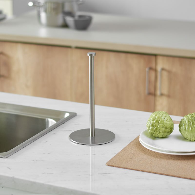 Desktop Rack Tissue Paper Holder Kitchen Roll Stainless Steel Storage Organizer Shelf Black Home Toilet Desktop Paper Holder