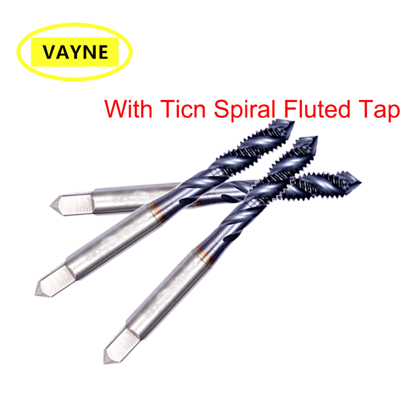 Hrse-grifo estriado en espiral métrico con Ticn, M2, M2.5, M3, M4, M5, M6, M8, M10, M12, X0.4, X0.5, X0.7, X0.8, X1.25, X1.75, roscado a máquina