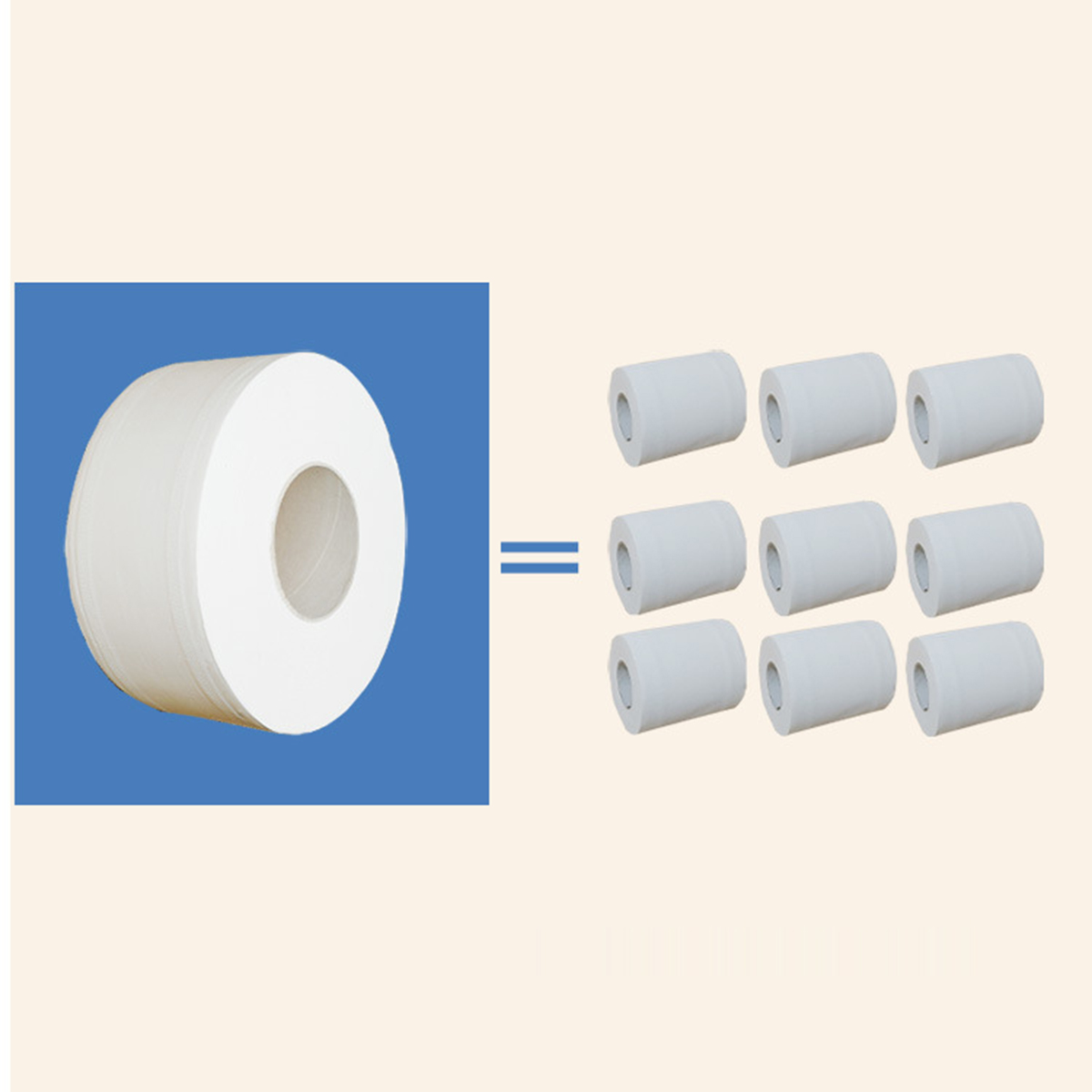 1 Roll Jumbo Roll Toilet Paper Roll Novelty Gag 3-Ply Wood Pulp Toilet Paper Roll Paper Toilet Kitchen Tissue