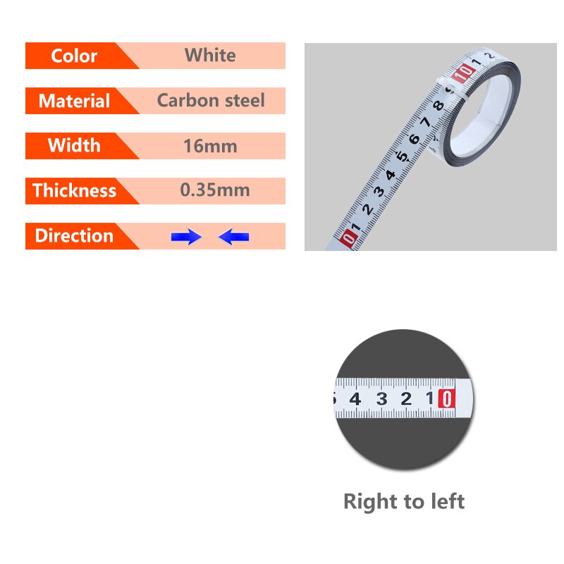 Cinta métrica t-track herramienta autoadhesiva para carpintería regla métrica de 12.5/16/19MM de ancho para enrutador de inglete medición de sierra de mesa