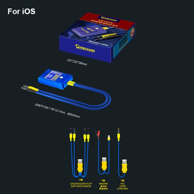 Mechanic iBoot Power Supply Power Control Test Cable for iP 6 7 8 X XS MAX 11 Pro max Android DC Power Control Line: For iOS