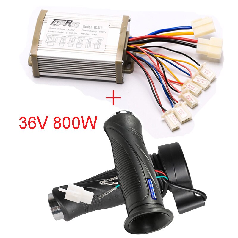 TDPRO 24V/36V/48V 350/500/800/1000W Motor Brush Controller Speed Throttle Twist Grip For Electric Bicycle Scooter ATV Buggy Bike: 36V 800W