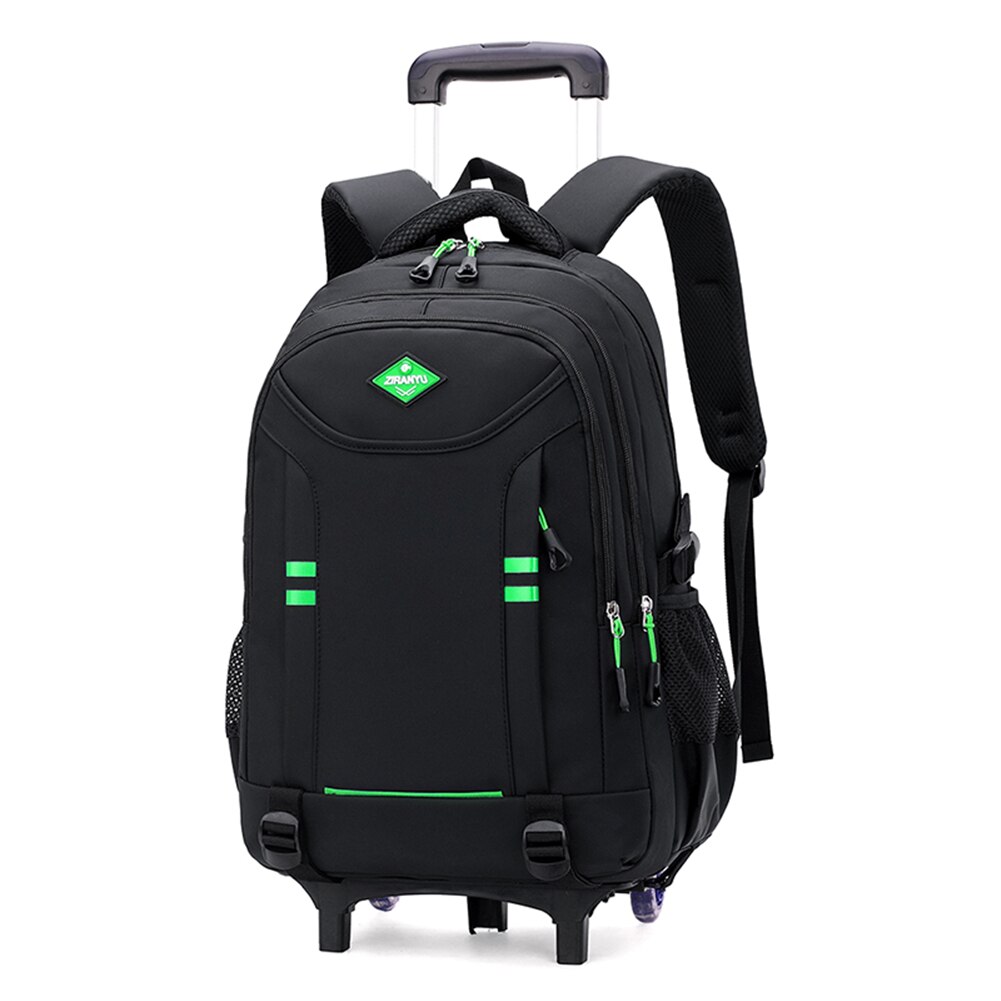 Sacs à dos à roulettes pour garçons bagages pour enfants sacs à roulettes enfants Trolley sacs d&#39;école primaire noir grand cartable: 2 wheels green