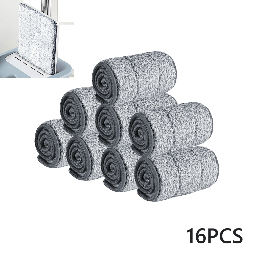 Rengøringsmopper gulvmoppe til hjemmet mikrofiber vådmoppe med spand klud flad klemmespray badeværelse køkken ren fri håndspin: Kun 16 moppepuder