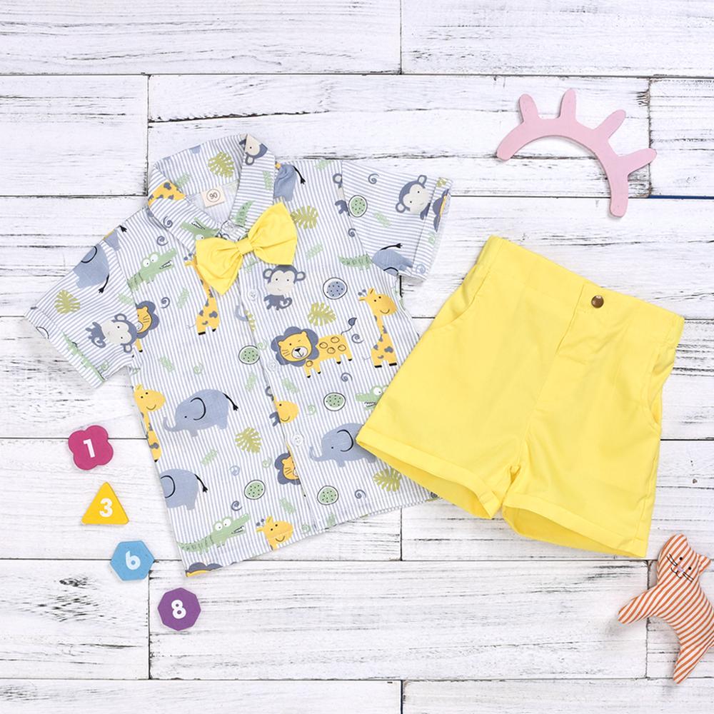 Baby Jongens Kleding Sets Zomer Kids Cartoon Katoenen Shirt + Shorts 2 Pcs Outift Voor Peuter Jongen Kinderen Party kleding Past