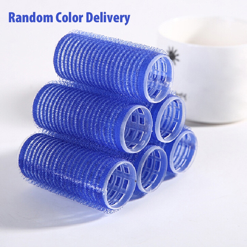 6 stuks haarrollers, krulspelden, zelfklevende rollers, thuisgebruik krulspelden, haarkleverige stylingtools voor haarverzorging