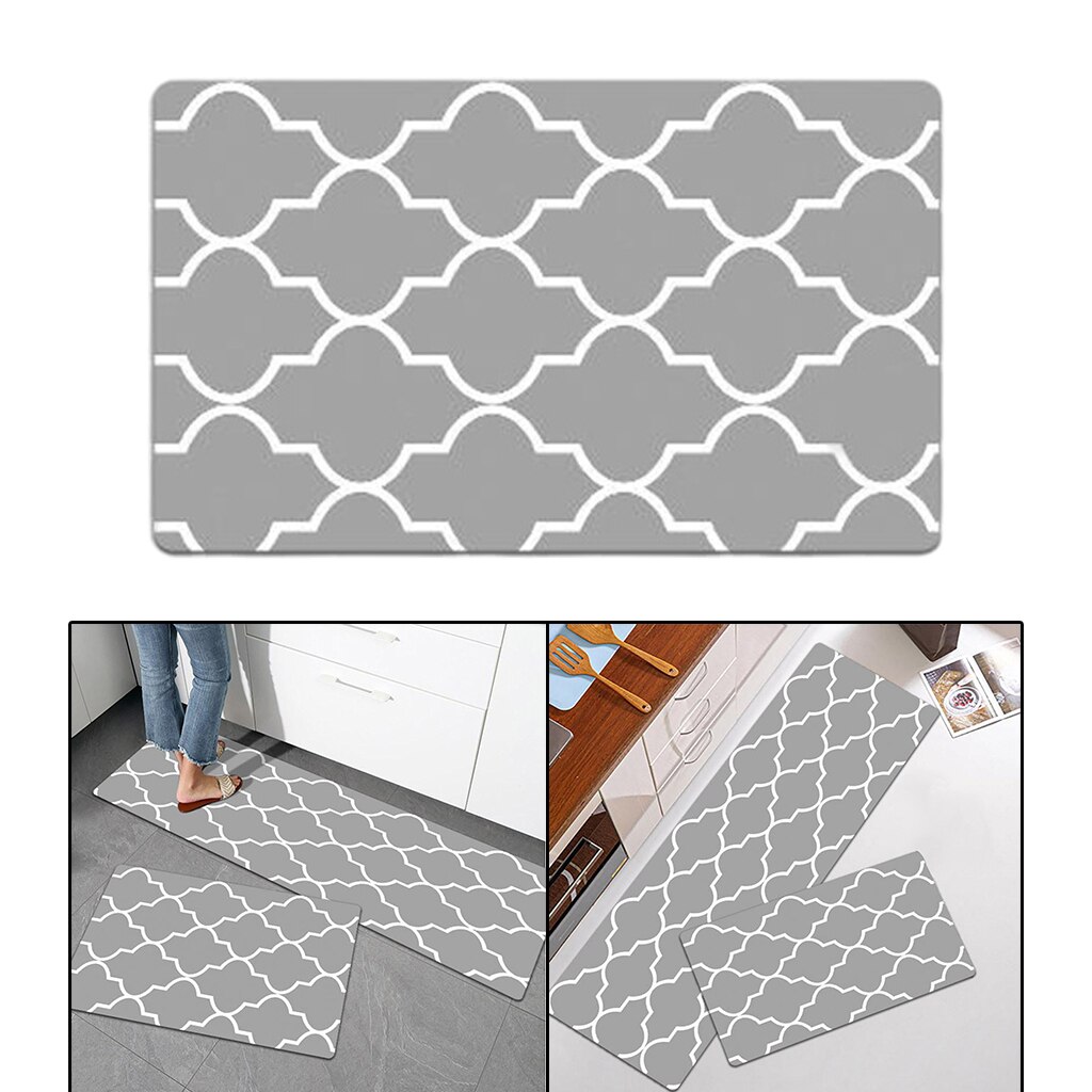 Anti Fatigue Kitchen Rug Cushioned Kitchen Standing Mat Waterproof Non Skid