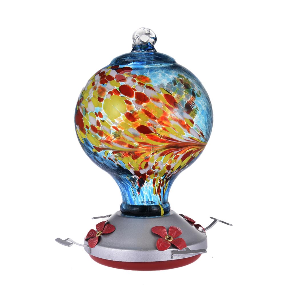 Newest Bird Feeder Hummingbird Feeder Glass Flower Hummingbird Water Feeder Food Container For Garden Outdoors Patio