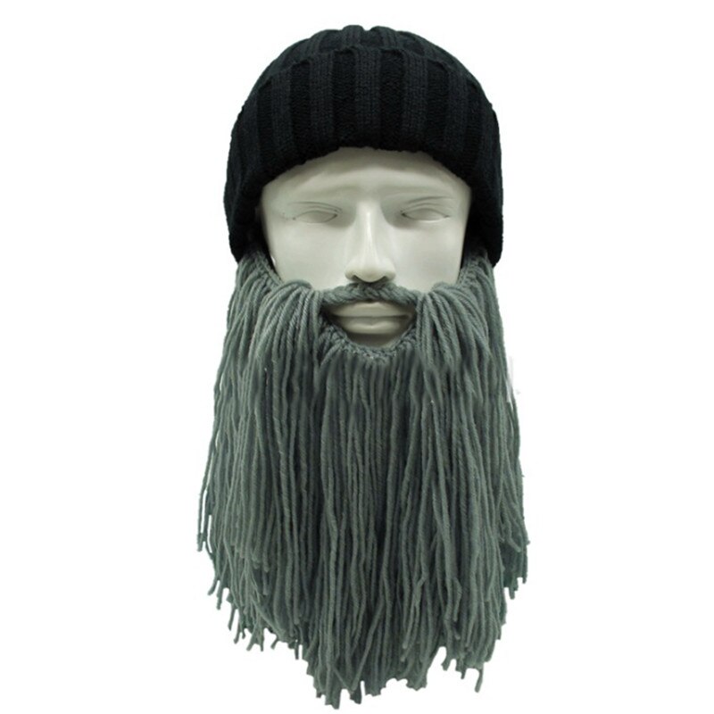 Sombreros creativos de punto para hombre, gorros abrigados de invierno, gorros vikingos, sombreros con barba para esquiar al aire libre, divertido sombrero para Halloween, touca inverno