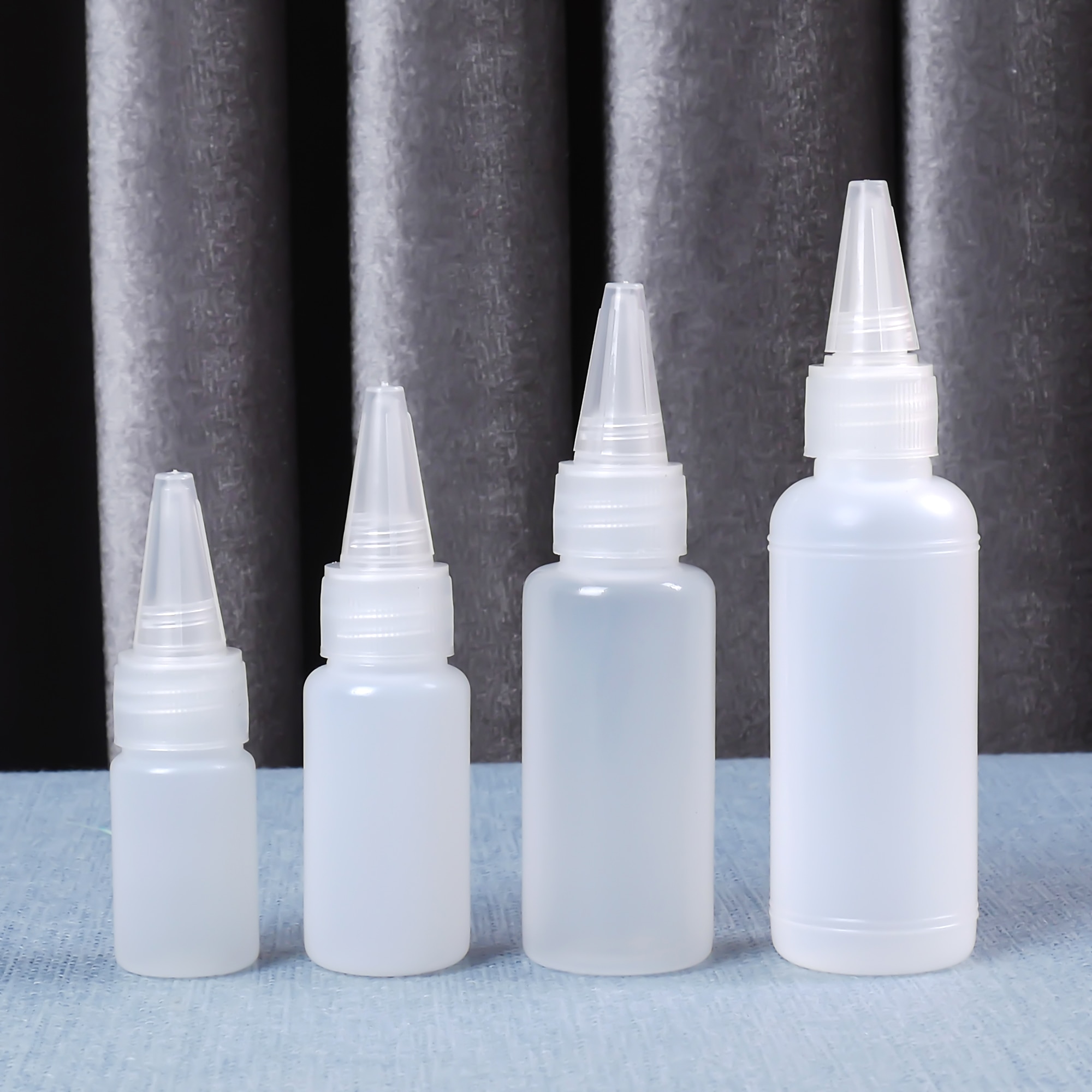 1pcs/lot Empty PE Plastic Glue Bottles With Screw-On Lids Squeeze Liquid Ink Oil Dropper Refillable Bottles 10ML/20ML30ML/50ML