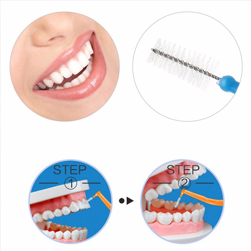 10 stk interdentalbørste mikro størrelse 0.7-1.2mm l-formet tanntrådsbørste  mh88