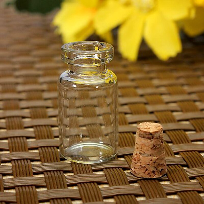 10 stk små klare glas krukker besked hætteglas mini 24*12mm flaske gør det selv glasbeholdere kork prop flaske