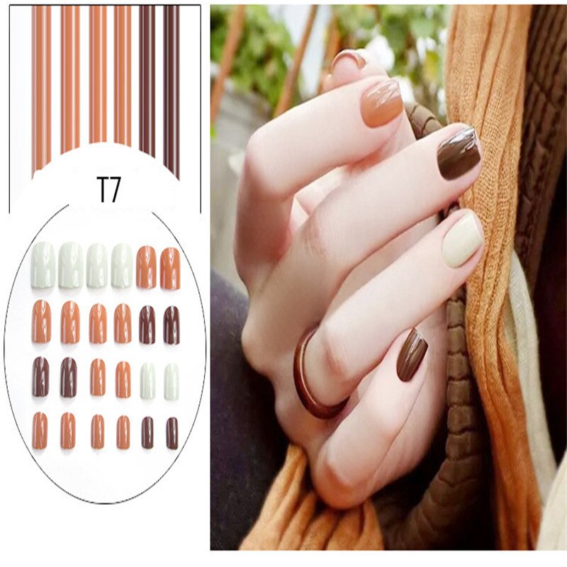 2019 nowy 24 sztuk/1 zestaw sztuczne nietrzeźwy eleganckie wino czerwony gradient sztuczne paznokcie akrylowe sztuczne paznokcie dla ozdoba robić paznokci przepych: 01