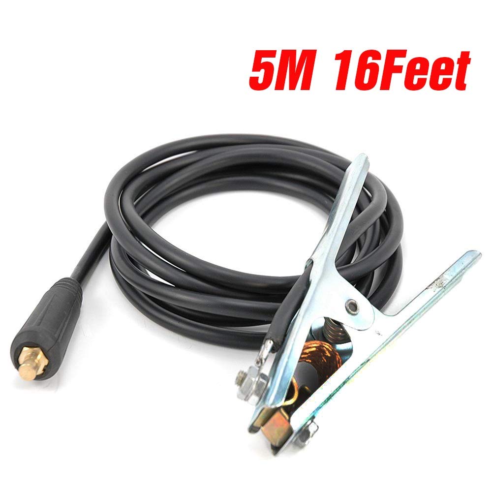 300Amp Arc Welding Ground Clamp Earth Ground Copper Grip Clip Clamp and Cable 16Feet 5m
