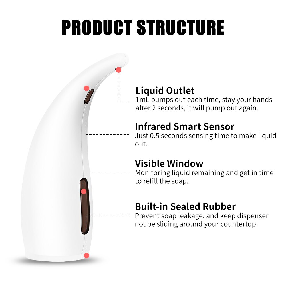automatic soap dispenser touchless sensor Infrared Hand-free Touchless Soap Dispenser Auto Hand Soap Dispenser Bathroom Kitchen