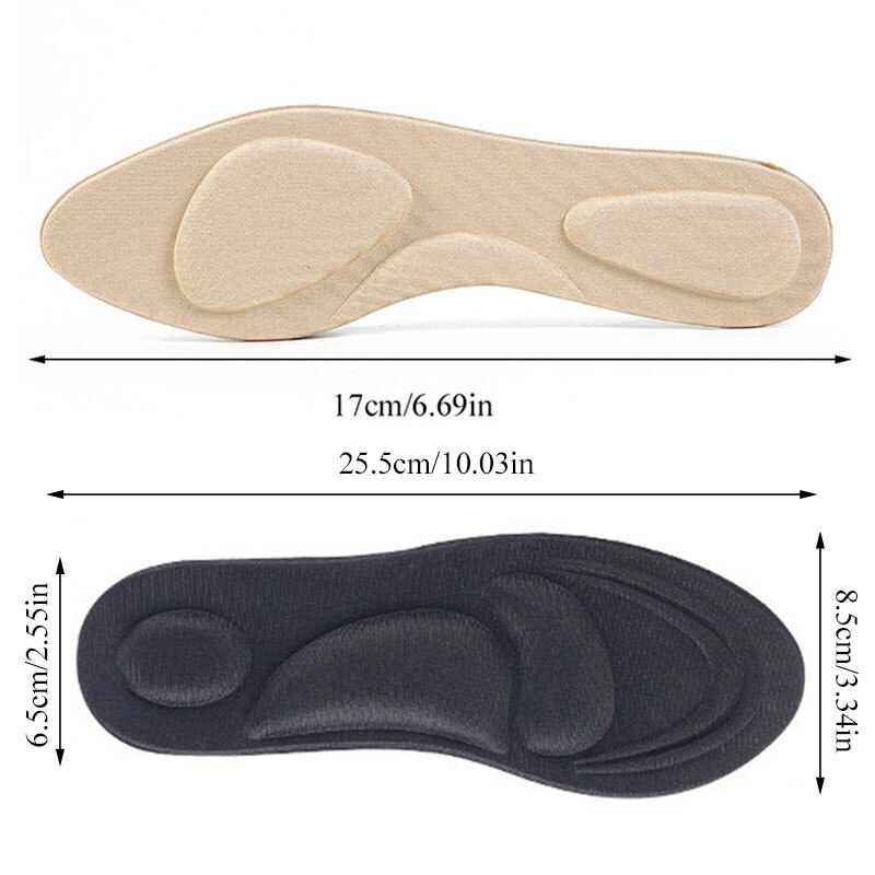 Plantillas ortopédicas con espuma viscoelástica 4D flocado, plantillas ortopédicas con arco para zapatos, suelas planas para pies, suelas ortopédicas para cuidado de zapatos
