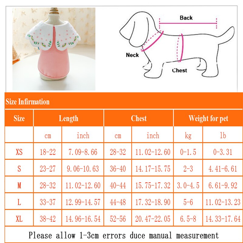 Schattige roze shirts voor meisjes, honden en katten, puppykleding, lotusbladhalsband, t-shirt voor kleine, middelgrote en grote honden, teddybeer en chihuahua