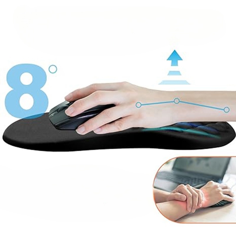 Ergonomische polssteun muismat Comfortabele polssteun Antislip muizenmat Geheugen katoenen muismat voor pc-laptopcomputer