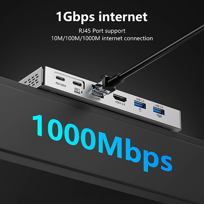 Usb-c dockningsstation för bärbar dator 14 -i- 1 hdmi 2.0 usb 3.2 rj45 pd 4k 60hz hubb för macbook hp dell surface lenovo