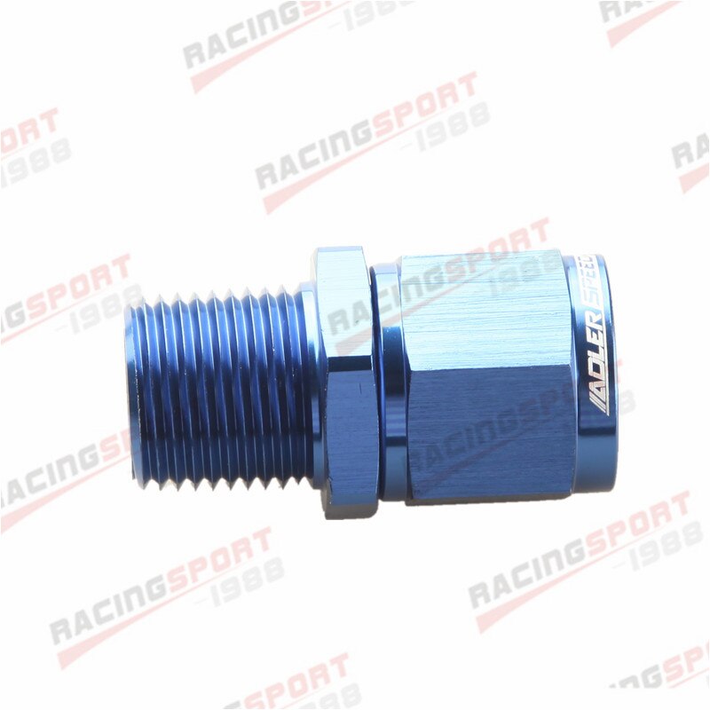 Adaptador De 90 Grados AN10 Hembra A Macho (10AN A 10AN) - Aluminio Azul, Para Líneas De Aceite, Combustible O Refrigerante