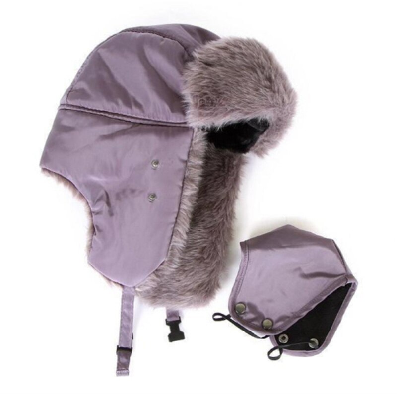 Vinter bombehatter ushanka russisk pelshatt varm fortykket øreklaffer hette til menn og kvinner maske balaclava