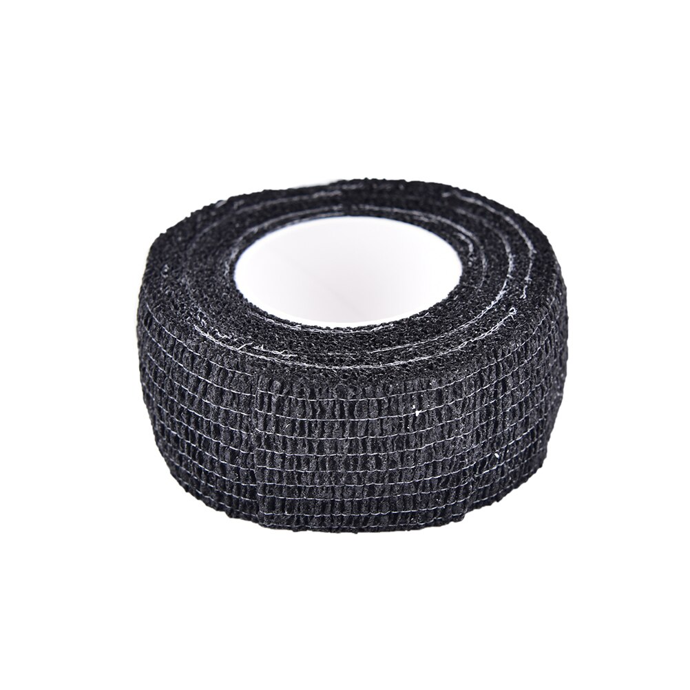 2.5cm x 4.5m 1 st sammanhängande flexibelt bandage bomull sammanhängande bandage sportband självhäftande elastiskt bandage 11 färger: Svart